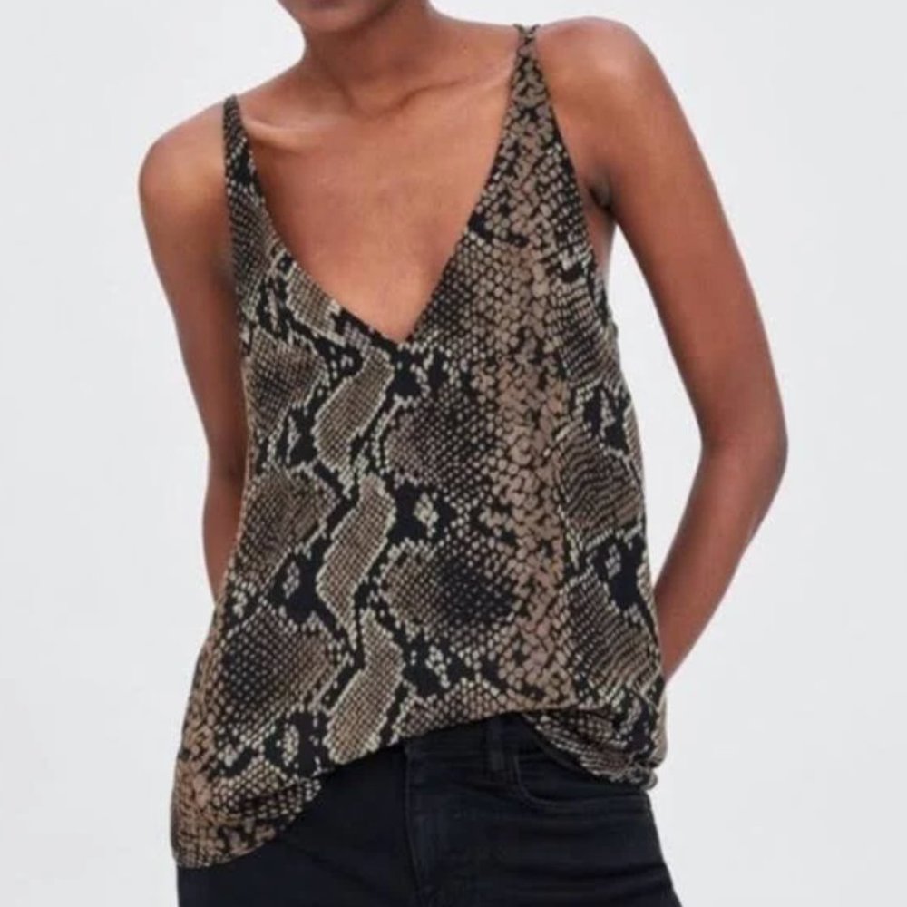 Zara | Snake Print Tank Top | Size XS
